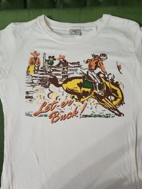 Graphic Tee - 'Let 'er Buck' Cowboy Print